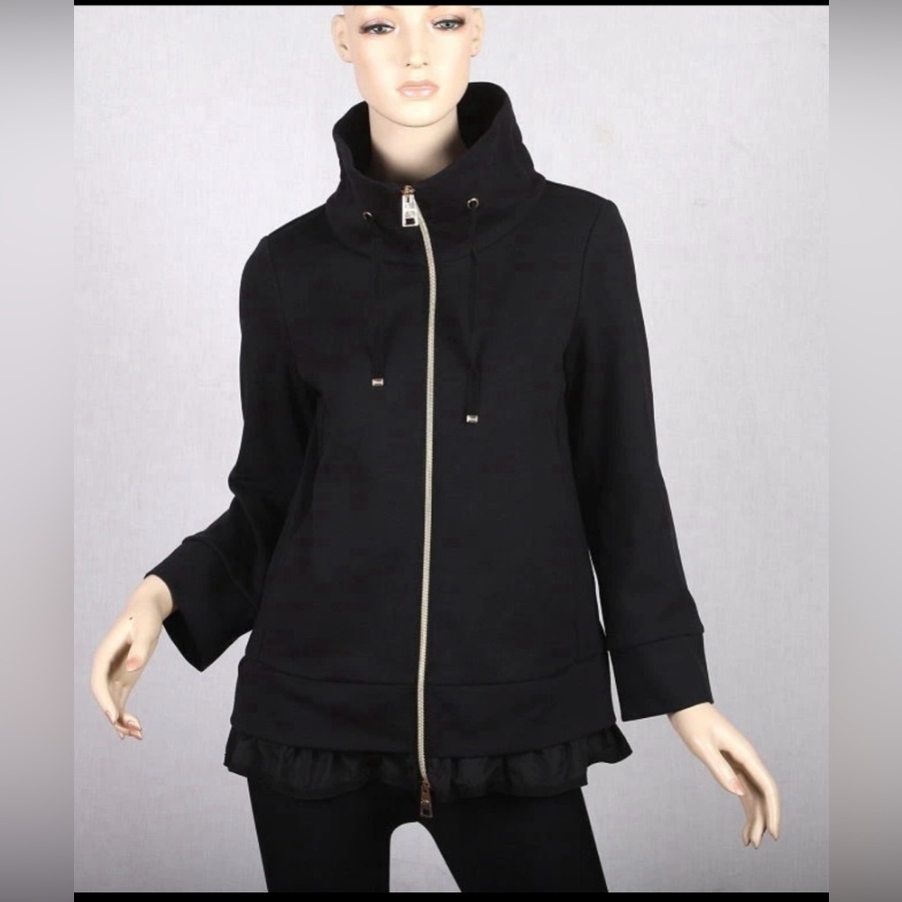 Herno Black High-Neck Zip Bomber Jacket 42/6